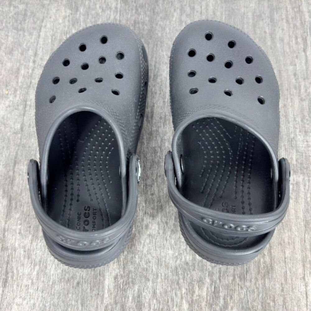 Crocs Classic Clogs Mules Slides Solid Black Unisex Size C9